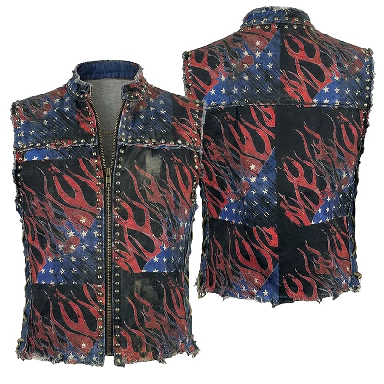 Custom Chop Shop Jacket Wornstar Custom Handmade Vest - Ameriflame