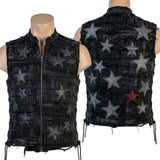 Custom Chop Shop Jacket Wornstar Custom Handmade Vest - Black the Skye