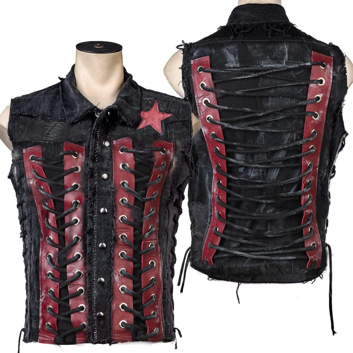 Custom Chop Shop Jacket Wornstar Custom Handmade - Vest - Carnival