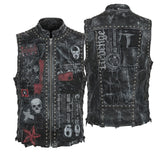 Custom Chop Shop Jacket Wornstar Custom Handmade Vest - Chaos Patchwork