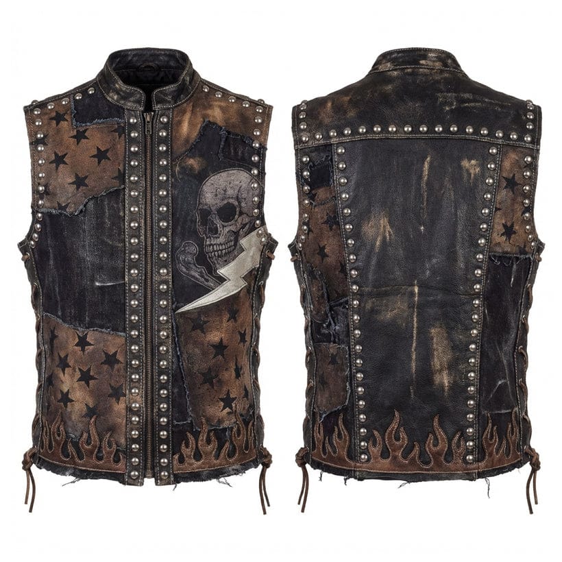 Custom Chop Shop Jacket Wornstar Custom Handmade Vest - Dark Mode
