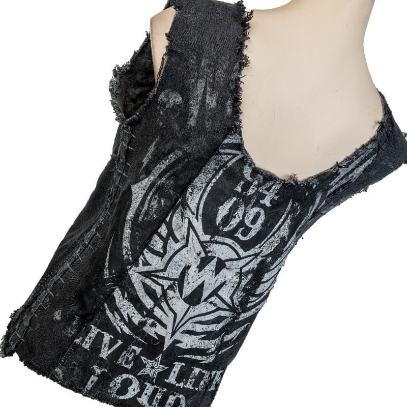 Custom Chop Shop Jacket Wornstar Custom Handmade Vest -Denim and Leather Corset - Live Life Loud