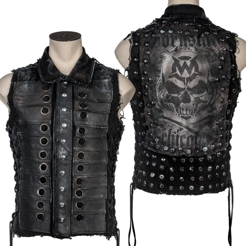 Custom Chop Shop Jacket Wornstar Custom Handmade Vest - Ghost