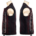 Custom Chop Shop Jacket Wornstar Custom Handmade Vest - Red Spine