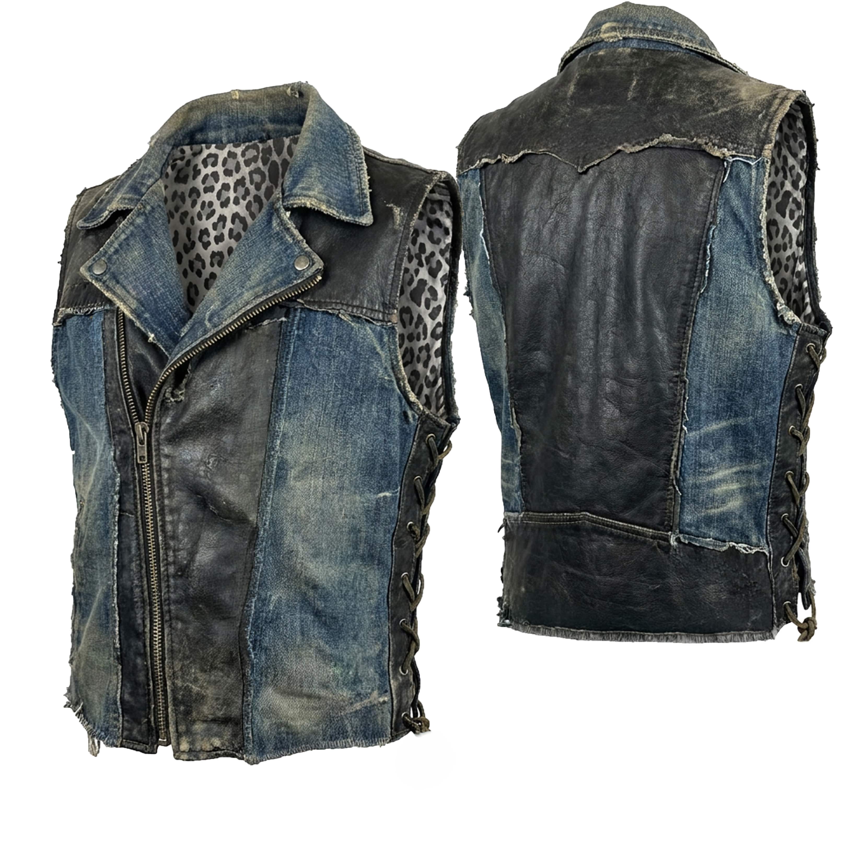 Custom Chop Shop Jacket Wornstar Custom Handmade Vest - Remnant Vintage - Dirty Deeds