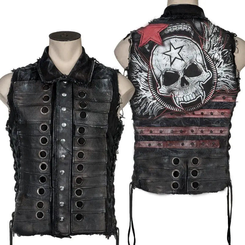 Custom Chop Shop Jacket Wornstar Custom Handmade - Vest - Salvaged - Fang