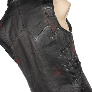 Custom Chop Shop Jacket Wornstar Custom Handmade - Vest - Salvaged Leather and Metal