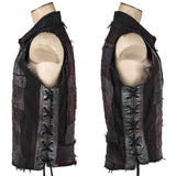 Custom Chop Shop Jacket Wornstar Custom Handmade Vest - Salvaged - Red Warrior