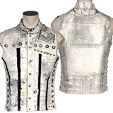 Custom Chop Shop Jacket Wornstar Custom Handmade Vest - Salvaged - White Rabbit