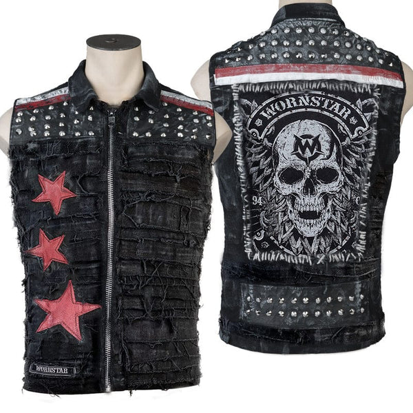Wornstar Custom Handmade Vest Scars and Stripes Vengeance