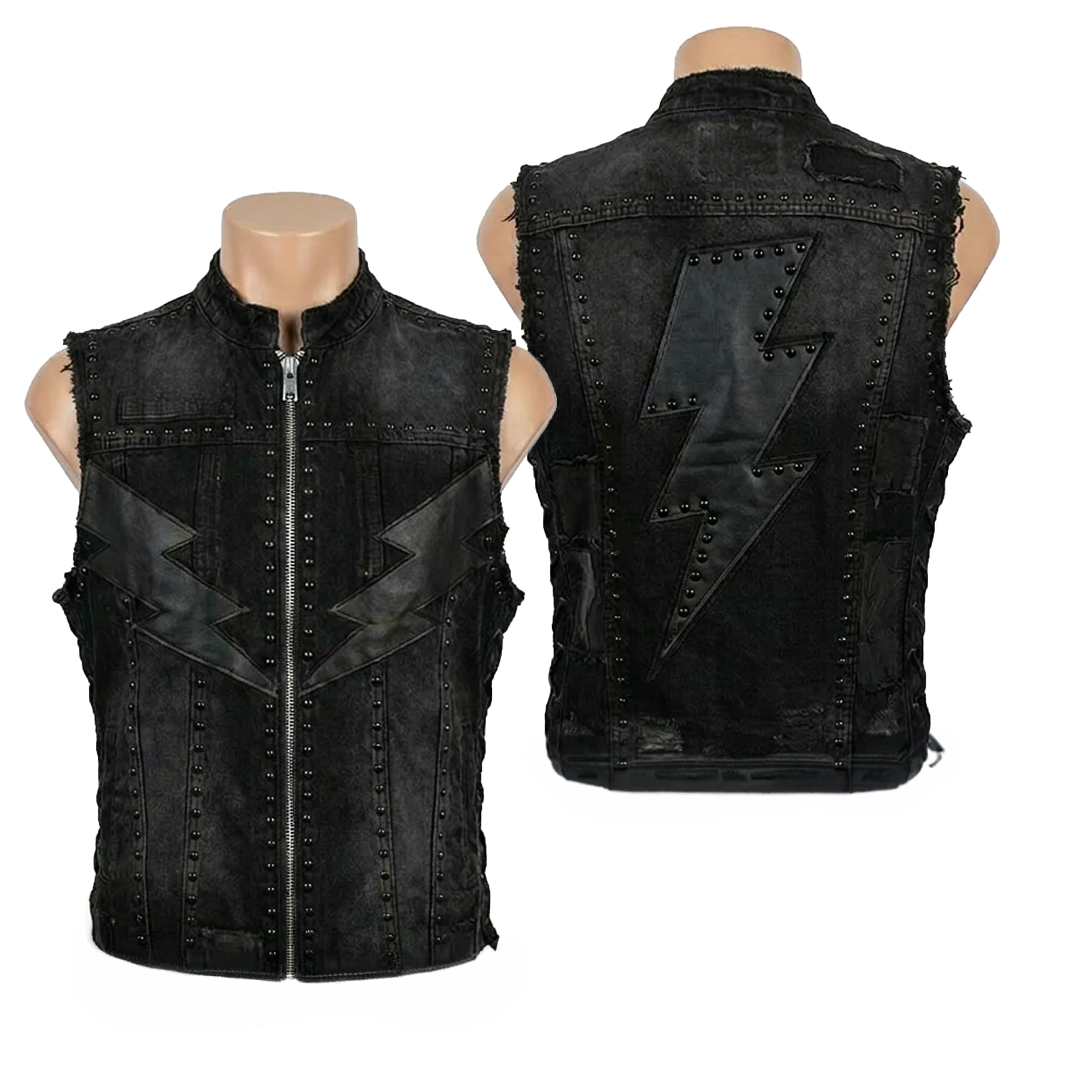 Custom Chop Shop Jacket Wornstar Custom Handmade Vest - Striker Black