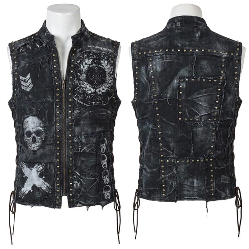 Custom Chop Shop Jacket Wornstar Custom Handmade Vest - Wild Side
