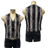 Custom Chop Shop Jacket Wornstar Custom Handmade - Vest - Zebra Stripes