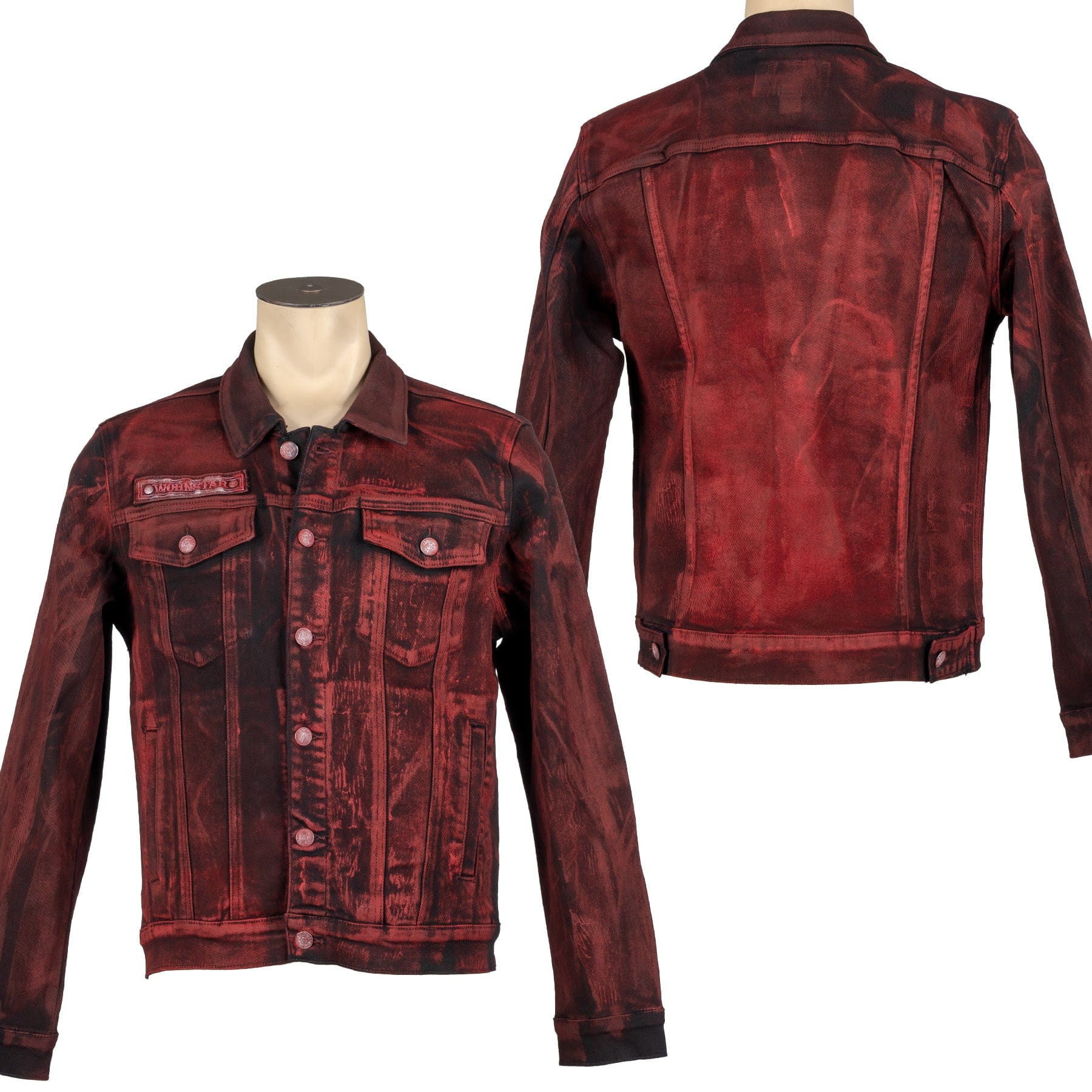 Custom Chop Shop Jacket Wornstar Custom Jacket - Black Cherry Alloy Washed