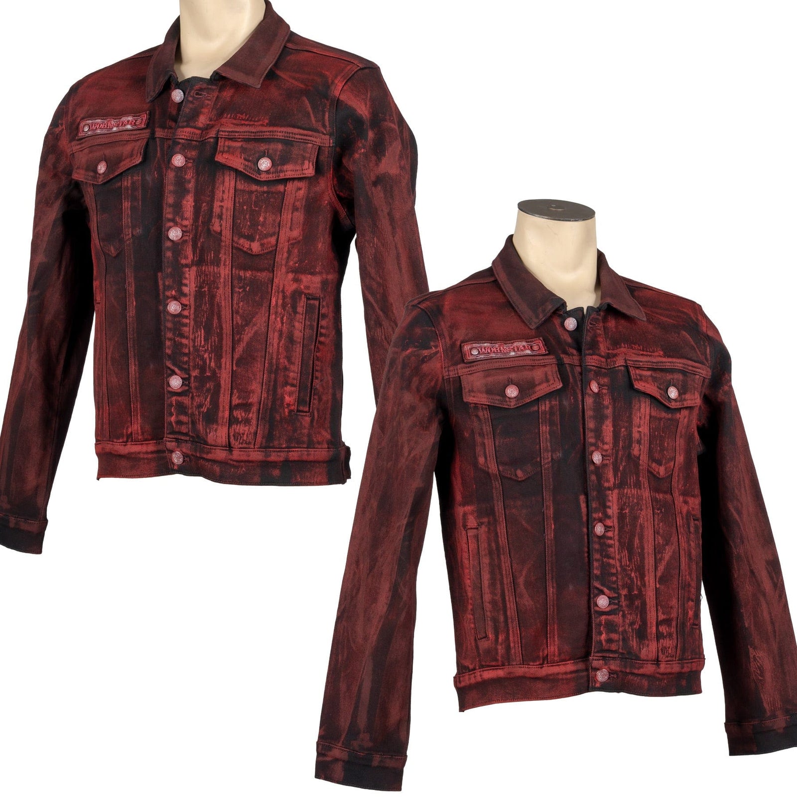 Custom Chop Shop Jacket Wornstar Custom Jacket - Black Cherry Alloy Washed