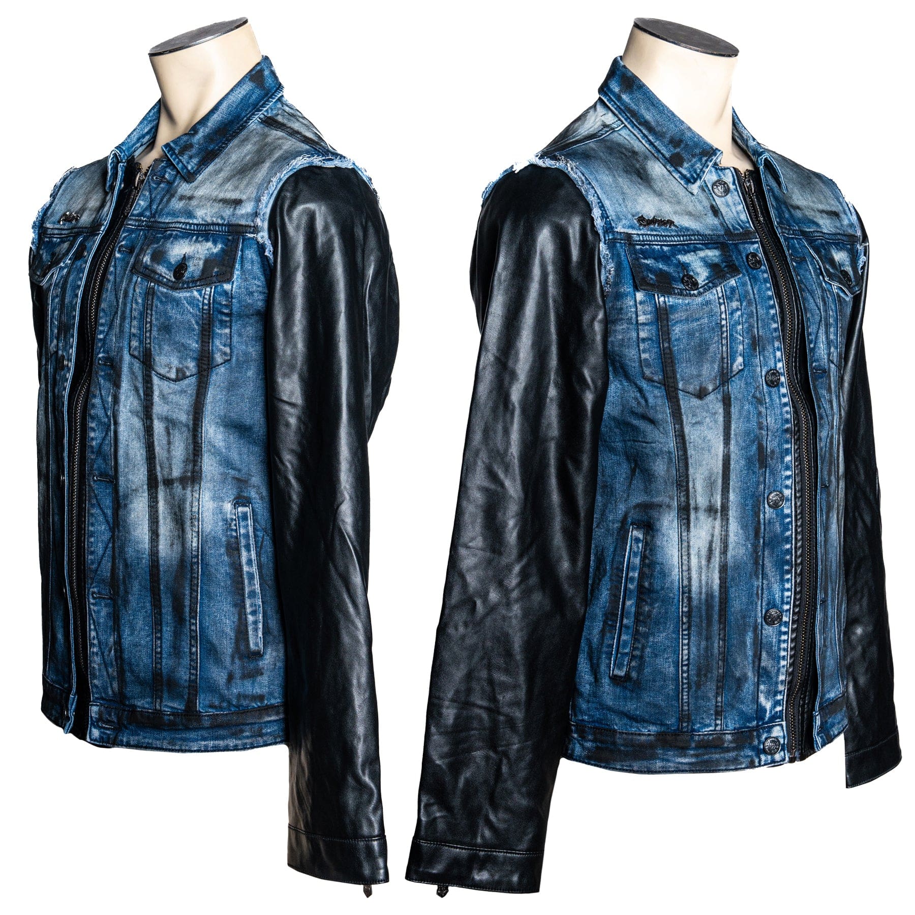 Custom Chop Shop Jacket Wornstar Custom Jacket - Black Onyx Alloy Washed Whiplash