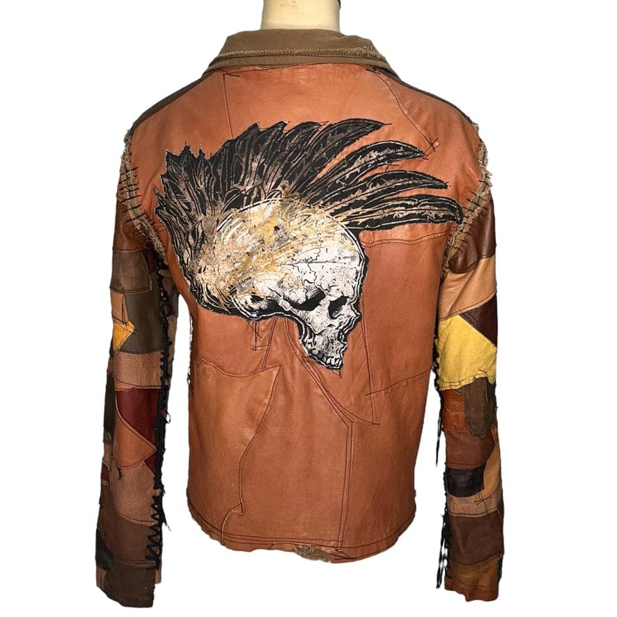 Custom Chop Shop Jacket Wornstar Custom Jacket - Brown Patchwork - Ready to ship - Size Large