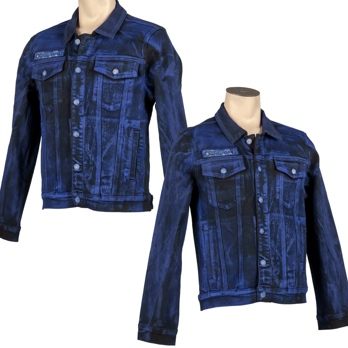 Custom Chop Shop Jacket Wornstar Custom Jacket - Cobalt Blue Alloy Washed