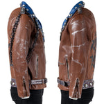 Custom Chop Shop Jacket Wornstar Custom Jacket - Fueled by Rock n Roll - Brown - Size Large