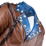 Custom Chop Shop Jacket Wornstar Custom Jacket - Fueled by Rock n Roll - Brown - Size Large