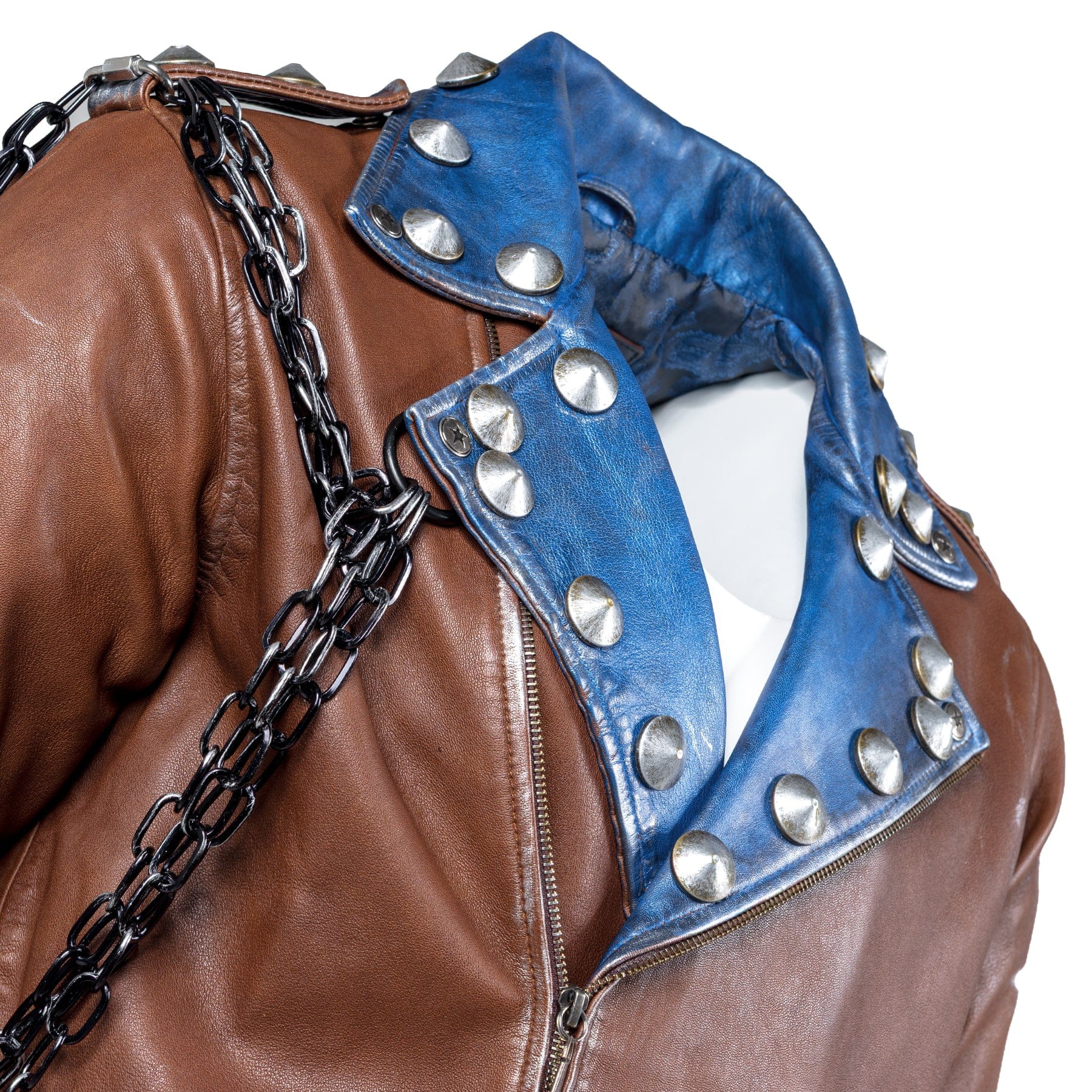 Custom Chop Shop Jacket Wornstar Custom Jacket - Fueled by Rock n Roll - Brown - Size Large