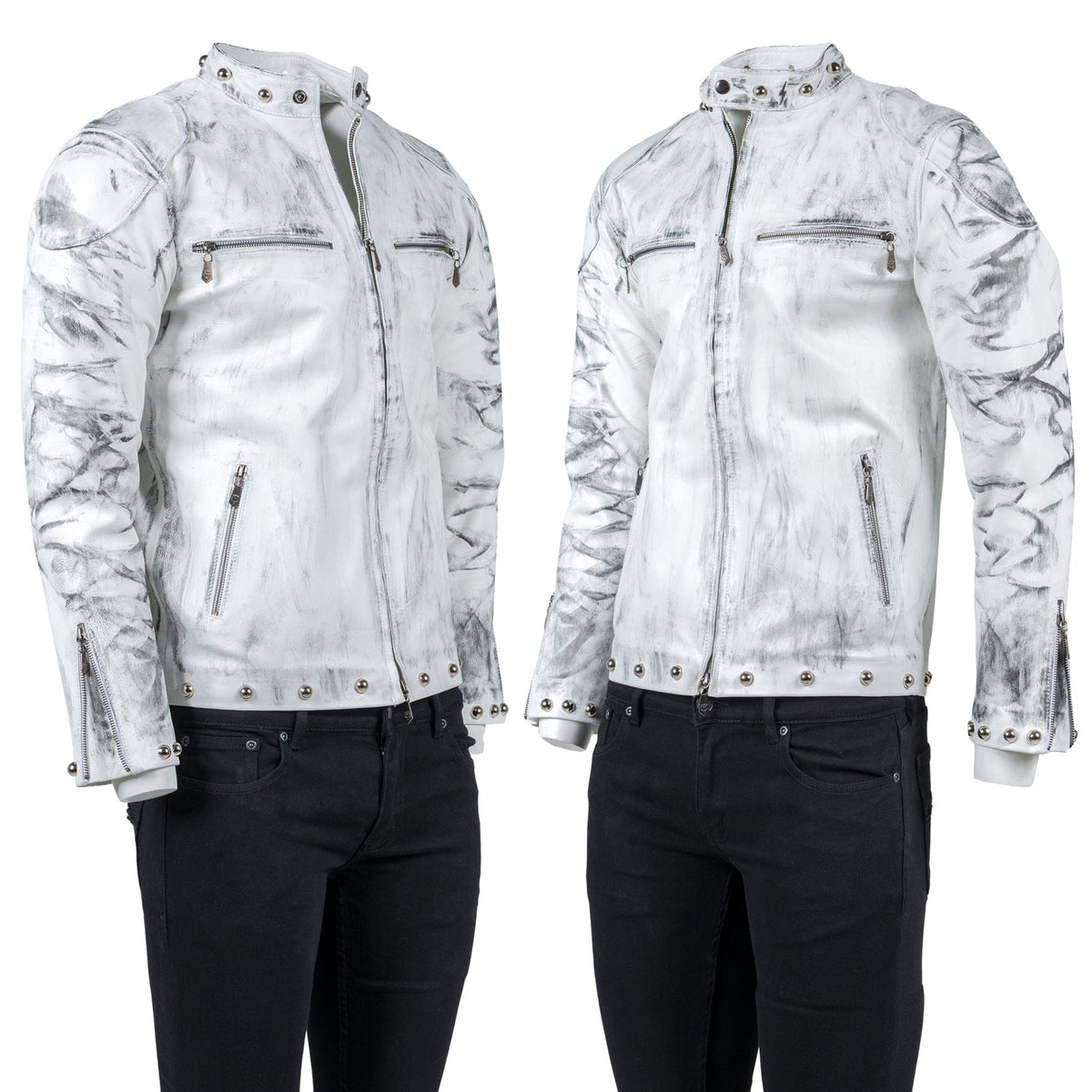 Custom Chop Shop Jacket Wornstar Custom Jacket - Fueled by Rock n Roll - White - Size Medium