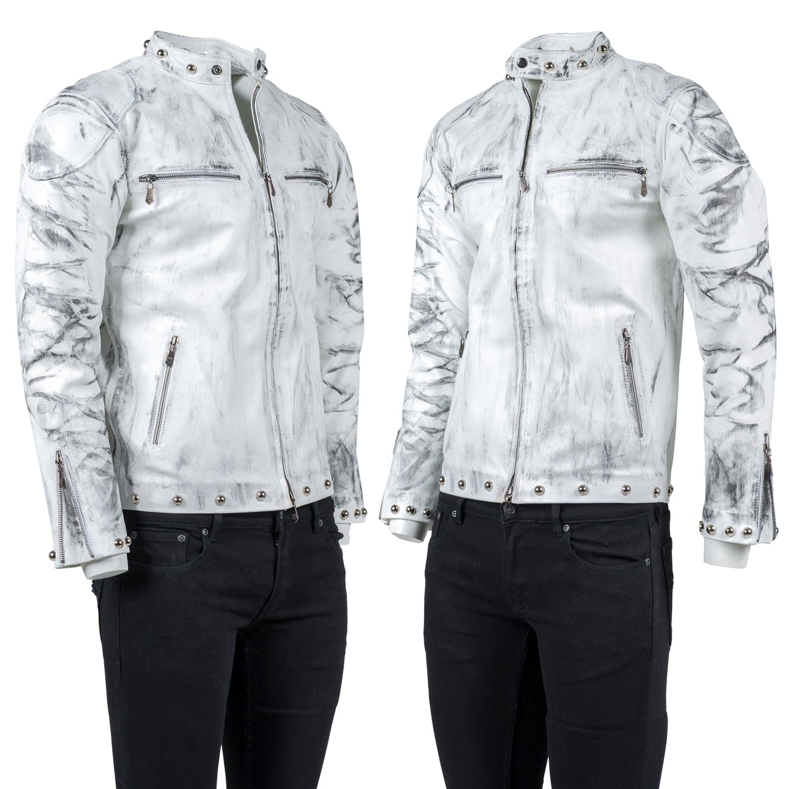 Custom Chop Shop Jacket Wornstar Custom Jacket - Fueled by Rock n Roll - White - Size Medium