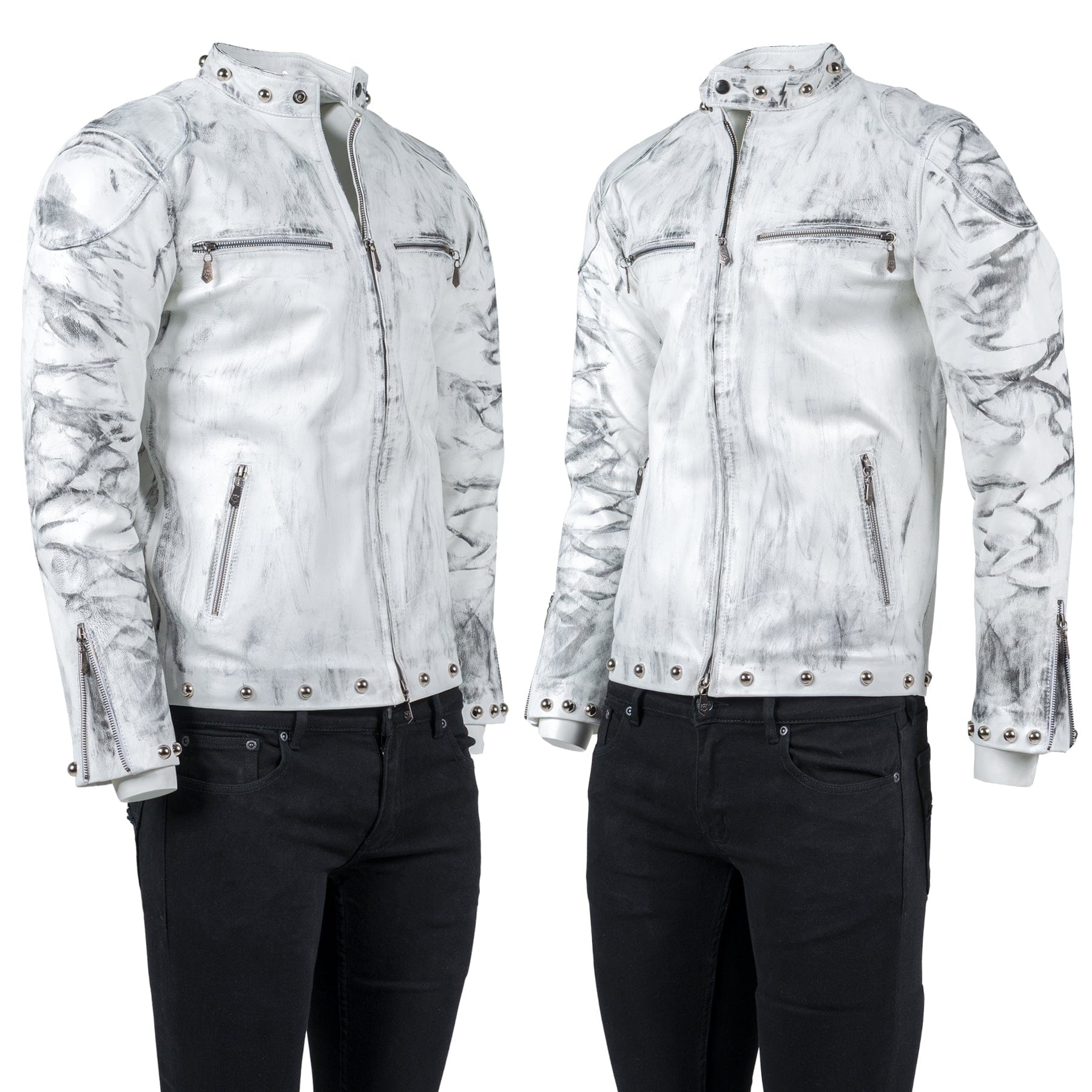 Custom Chop Shop Jacket Wornstar Custom Jacket - Fueled by Rock n Roll - White - Size Medium