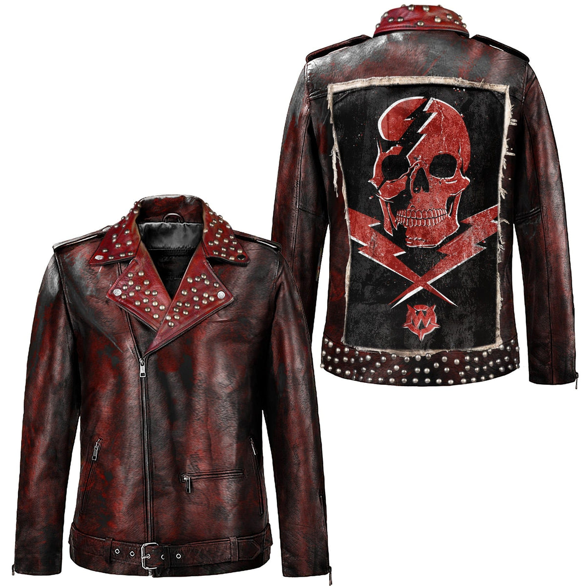 Custom Chop Shop Jacket Wornstar Custom Jacket - Red Thunderstruck