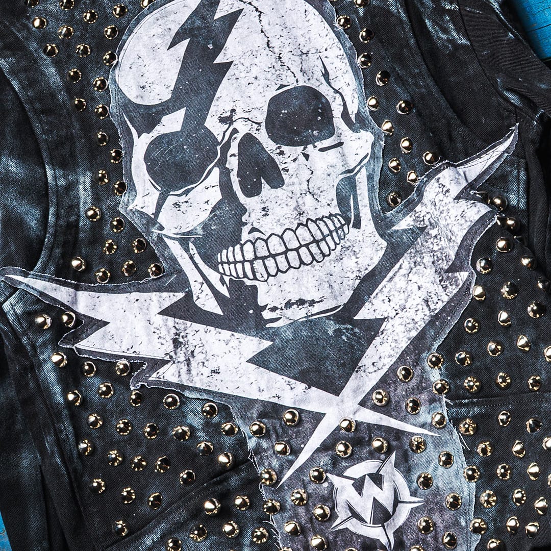 Custom Chop Shop Jacket Wornstar Custom Jacket - Studded Thunderstruck - Ready to Ship