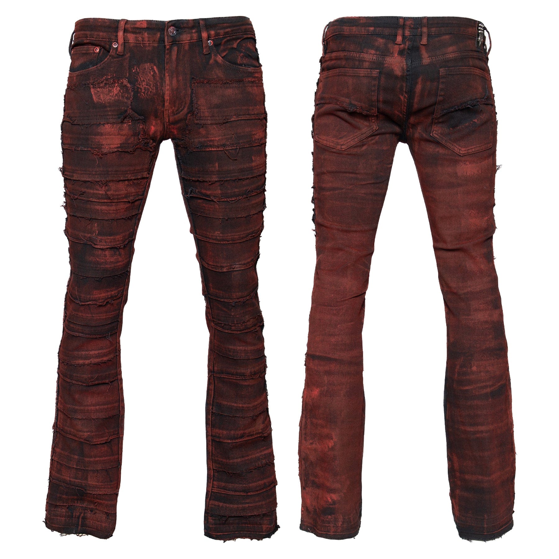 Custom Chop Shop Pants Wornstar Custom Jeans - Bandage - Crimson Alloy Washed