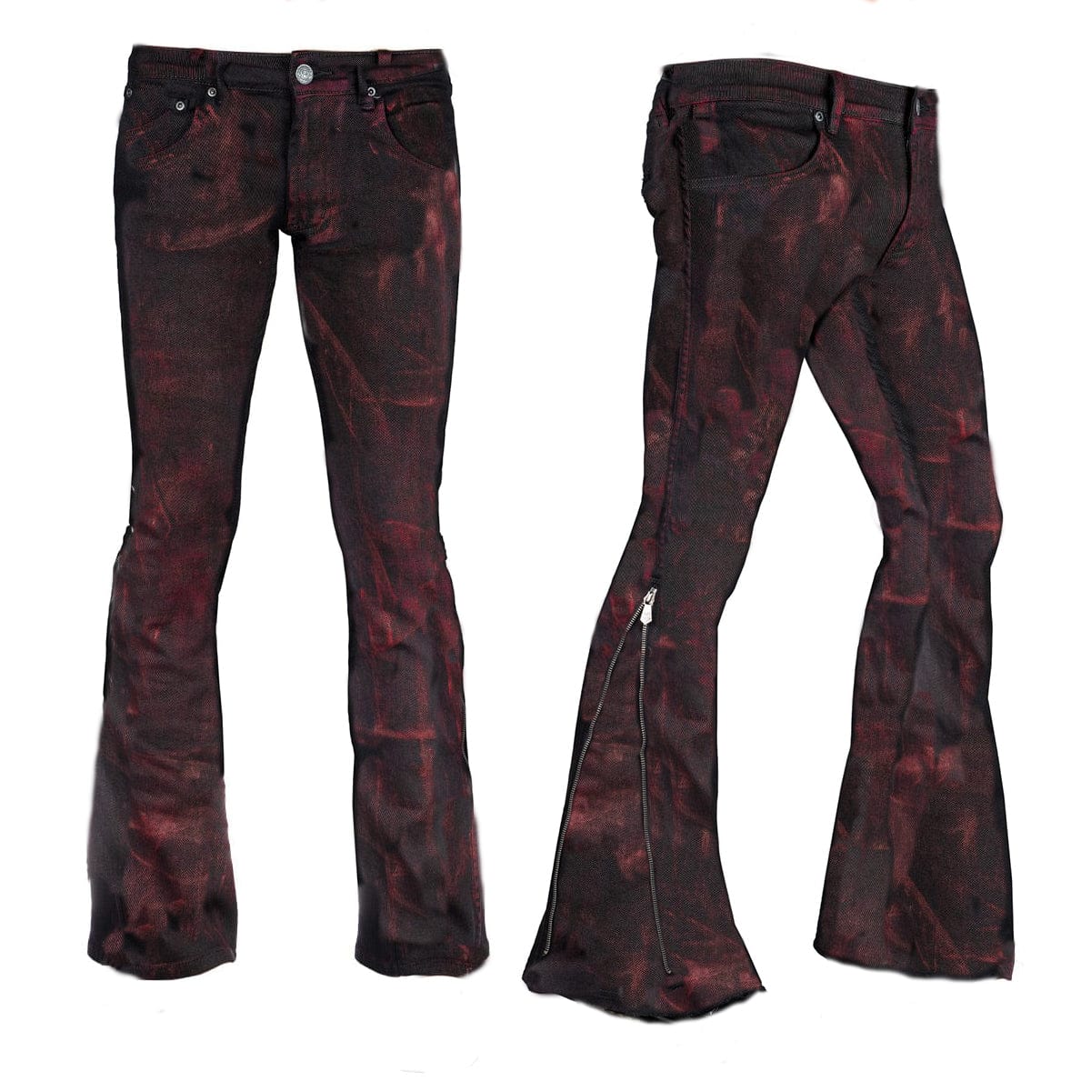 Custom Chop Shop Pants Wornstar Custom Jeans - Black Cherry Bomb Alloy Washed Side Zipper