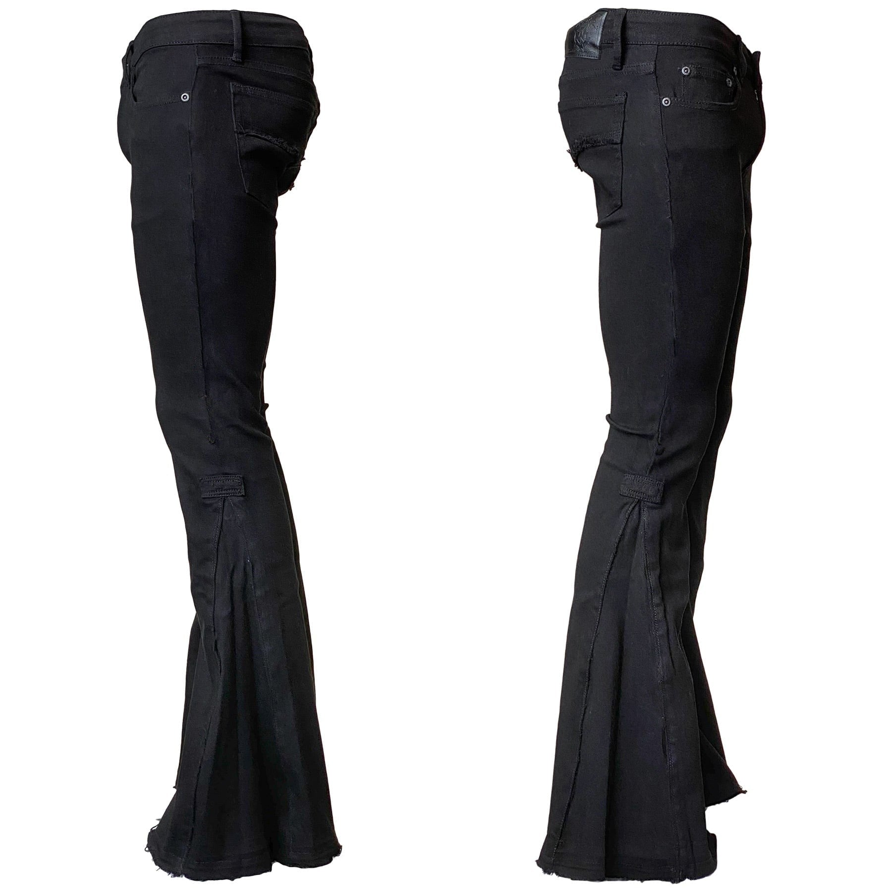 Custom Chop Shop Pants Wornstar Custom Jeans - Black Inset Flare