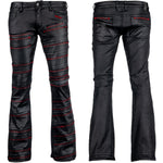 Custom Chop Shop Pants Wornstar Custom Jeans - Black Waxed Bandage with Red Stitching
