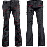 Custom Chop Shop Pants Wornstar Custom Jeans - Black Waxed Bandage with Red Stitching