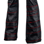 Custom Chop Shop Pants Wornstar Custom Jeans - Black Waxed Bandage with Red Stitching