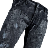 Custom Chop Shop Pants Wornstar Custom Jeans - Blacksnake Patchwork - Ready to Ship