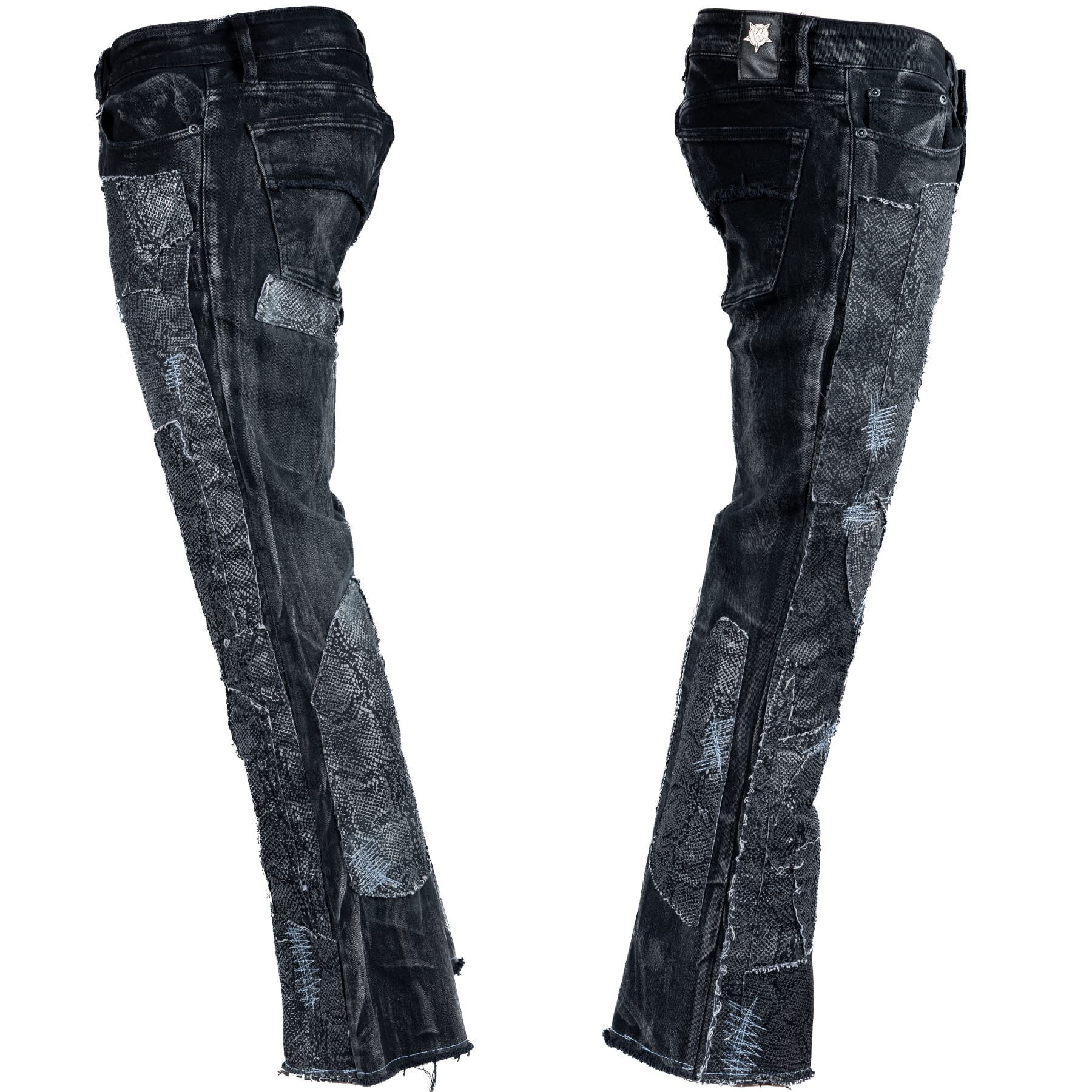 Custom Chop Shop Pants Wornstar Custom Jeans - Blacksnake Patchwork - Ready to Ship