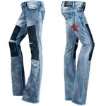 Custom Chop Shop Pants Wornstar Custom Jeans - Blue and Black - Ready to Ship - Size 28x34