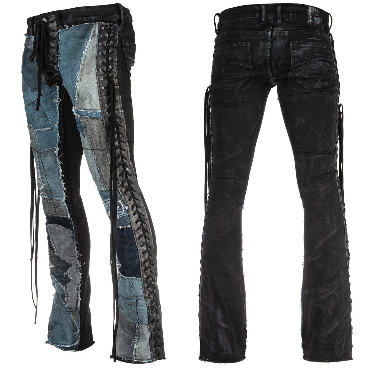 Custom Chop Shop Pants Wornstar Custom - Jeans - Blue Denim Patchwork - Drab