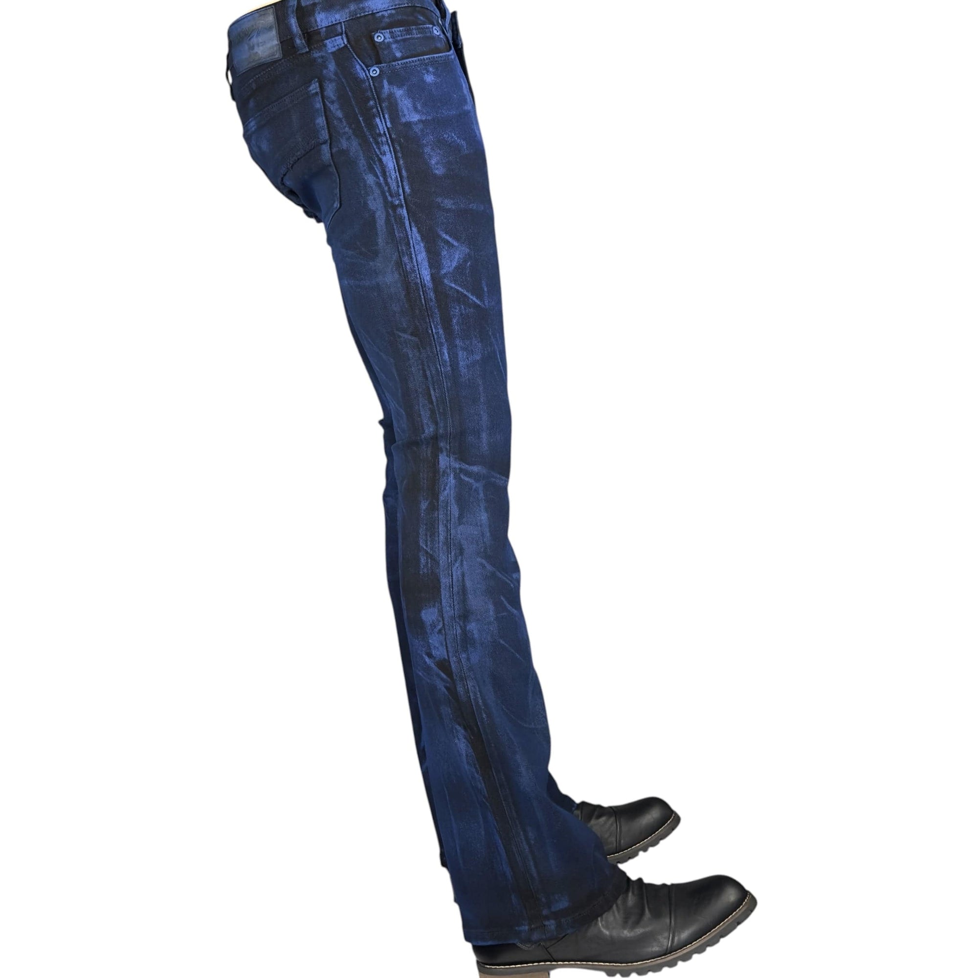 Custom Chop Shop Pants Wornstar Custom Jeans - Cobalt Blue Alloy Washed