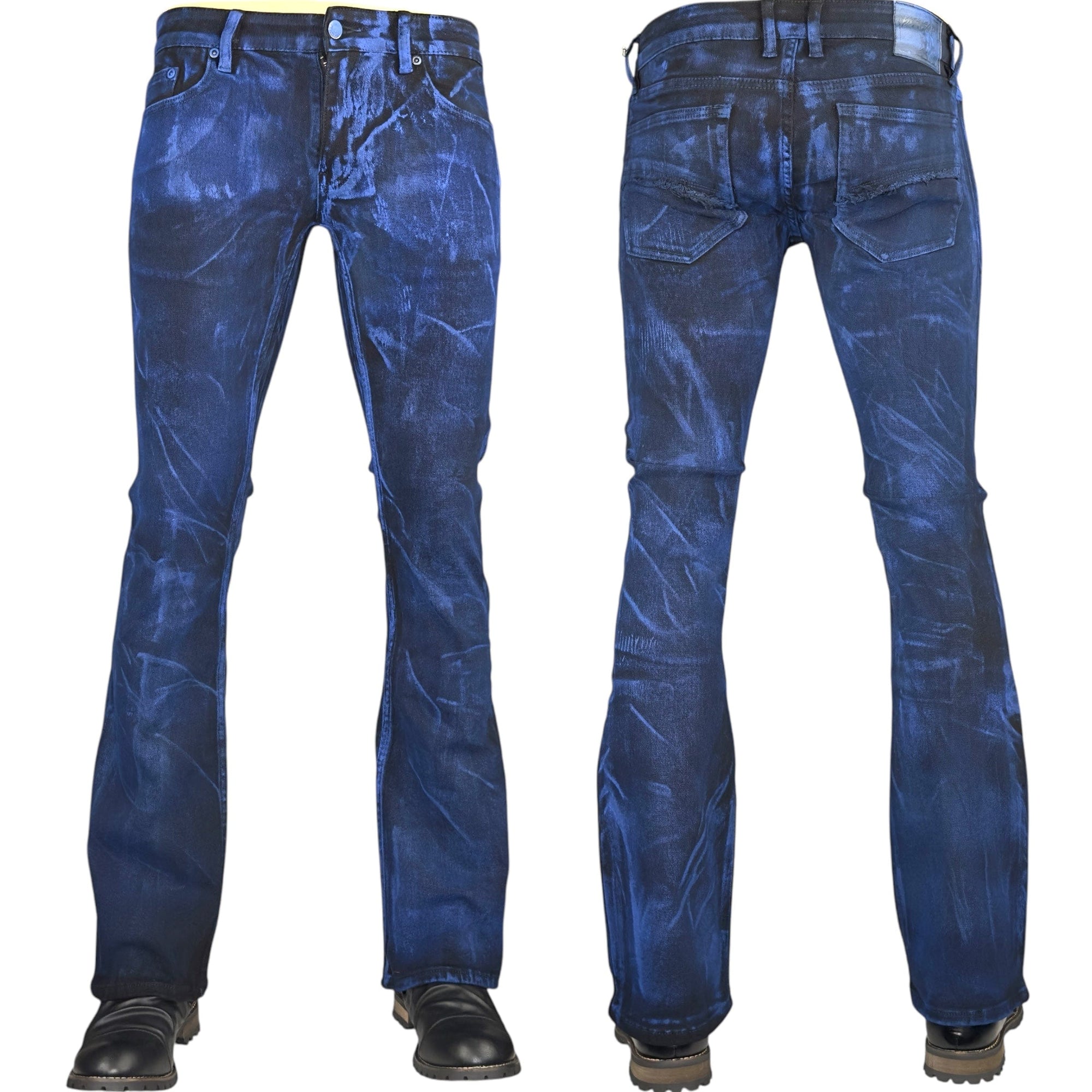 Custom Chop Shop Pants Wornstar Custom Jeans - Cobalt Blue Alloy Washed