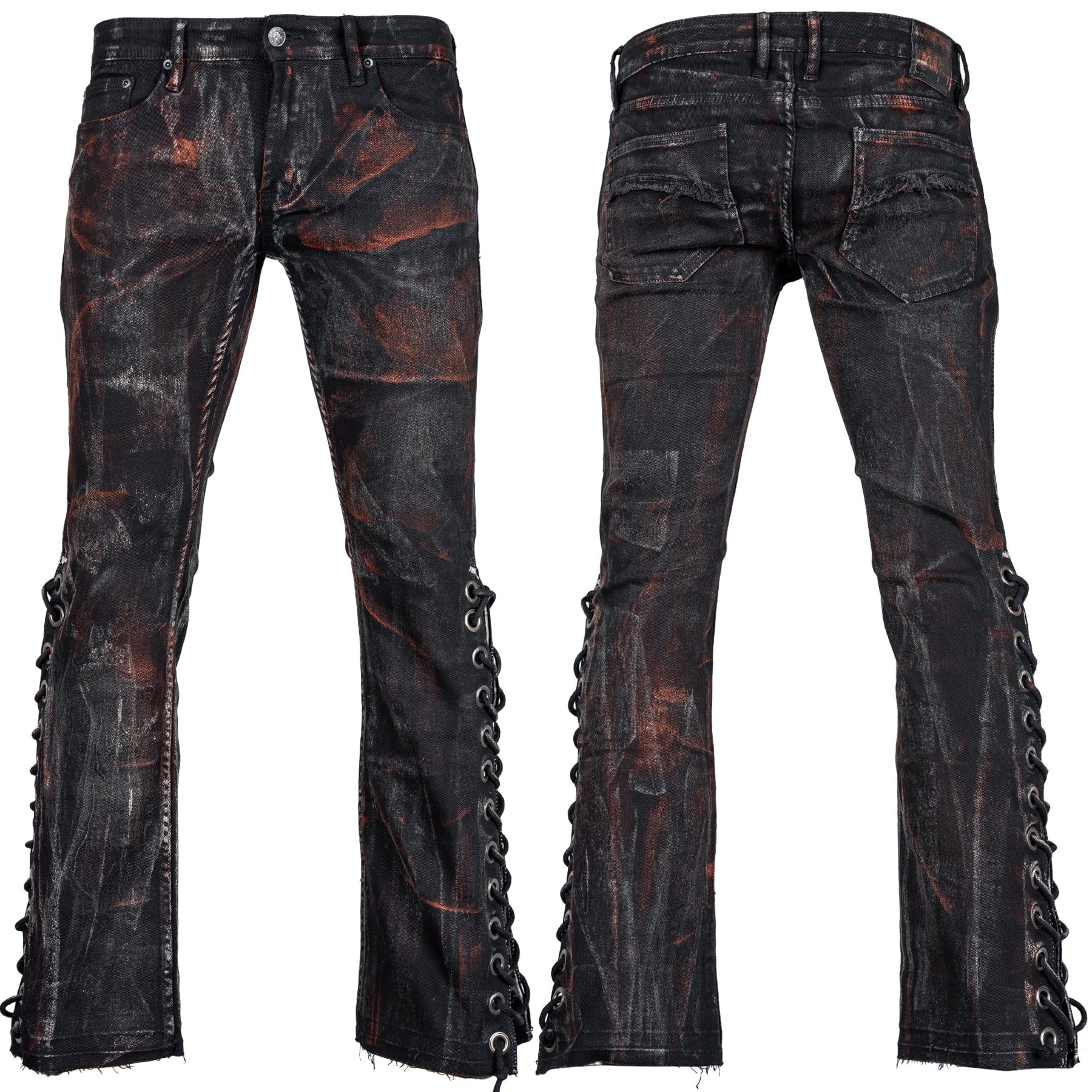 Custom Chop Shop Pants Wornstar Custom Jeans - Cow Bells - Ready to ship - Size 34x34