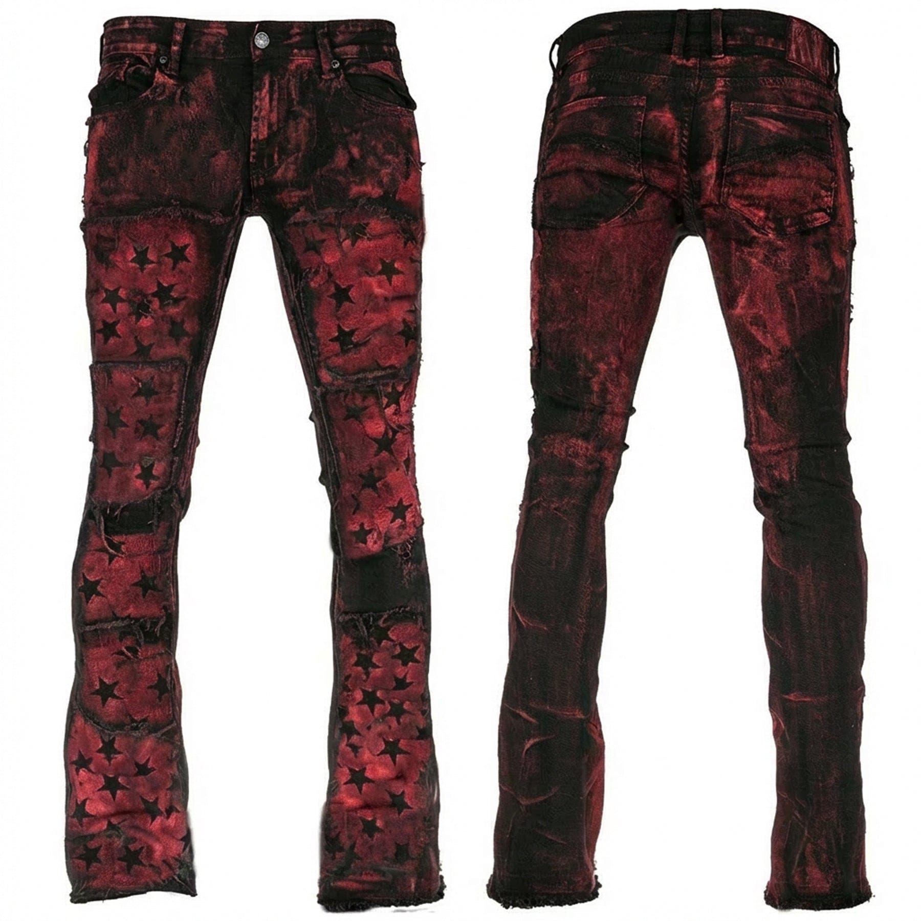 Custom Chop Shop Pants Wornstar Custom Jeans - Crimson Dawn Skye