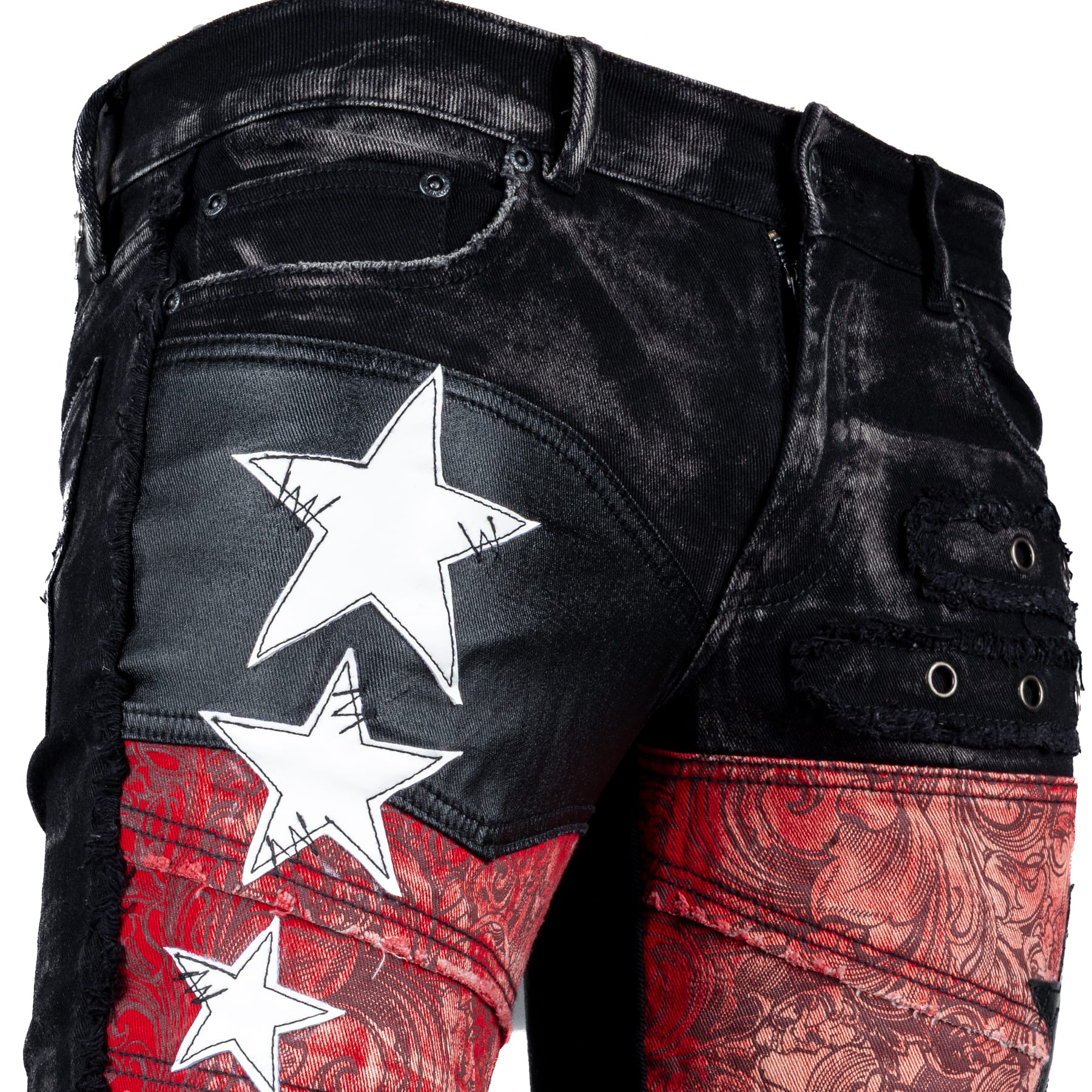 Custom Chop Shop Pants Wornstar Custom Jeans - Crimson Orion Sample - Ready to Ship - Size 32x34