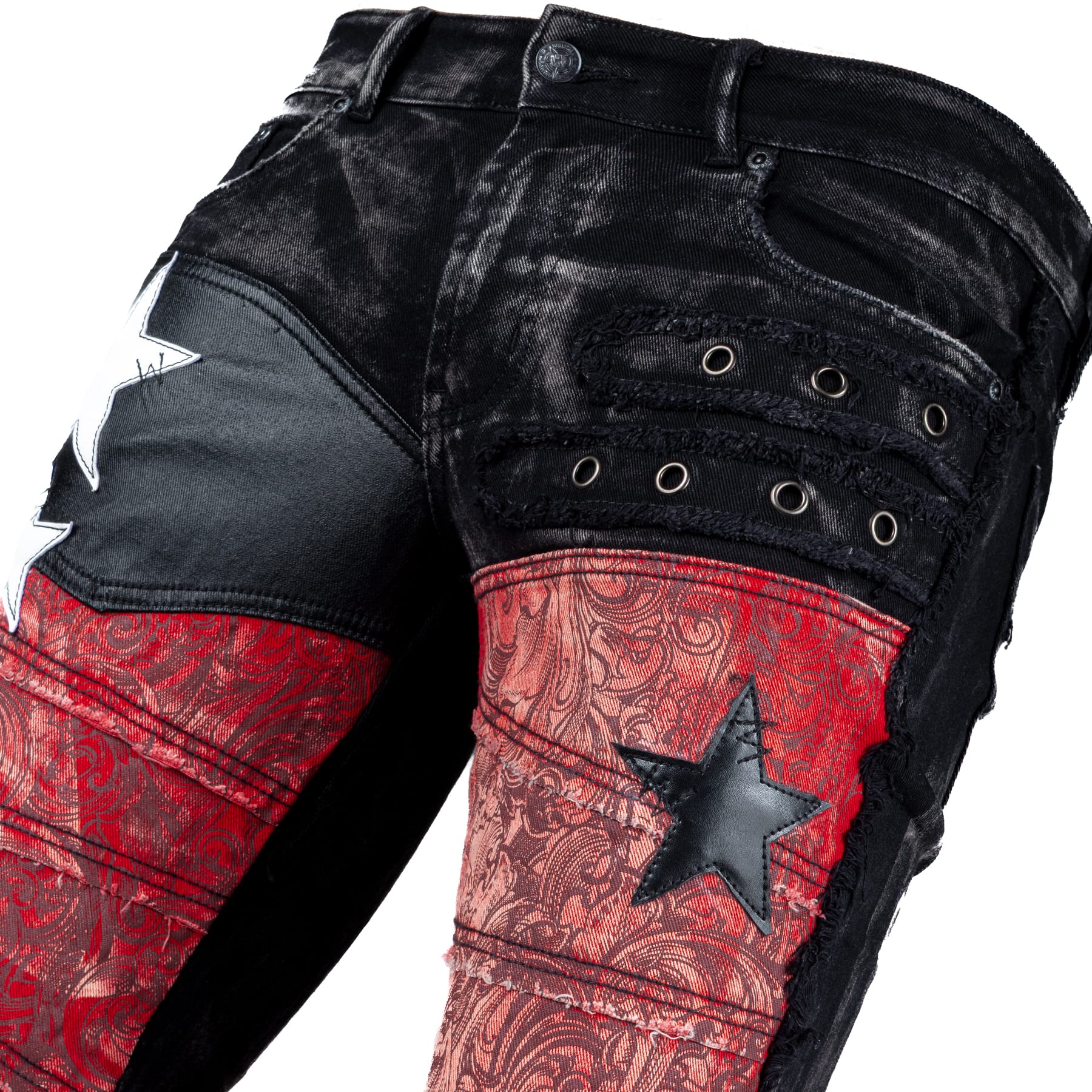 Custom Chop Shop Pants Wornstar Custom Jeans - Crimson Orion Sample - Ready to Ship - Size 32x34