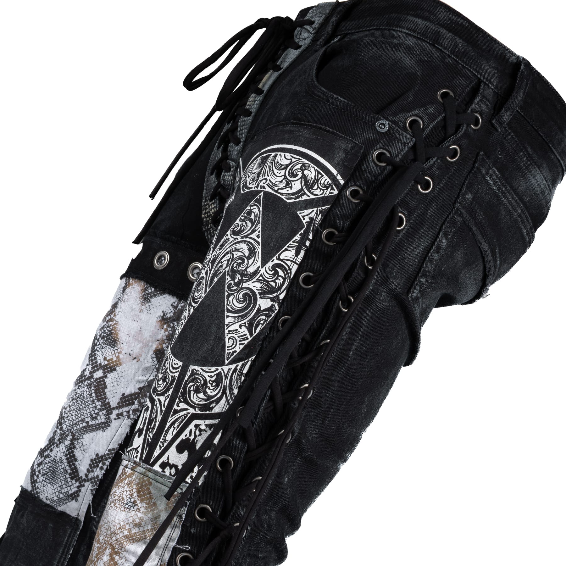 Custom Chop Shop Pants Wornstar Custom Jeans - Customized Ivory Python - Ready to Ship
