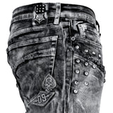 Custom Chop Shop Pants Wornstar Custom Jeans - Cutlass White Alloy Washed - Ready to Ship - Size 36x34