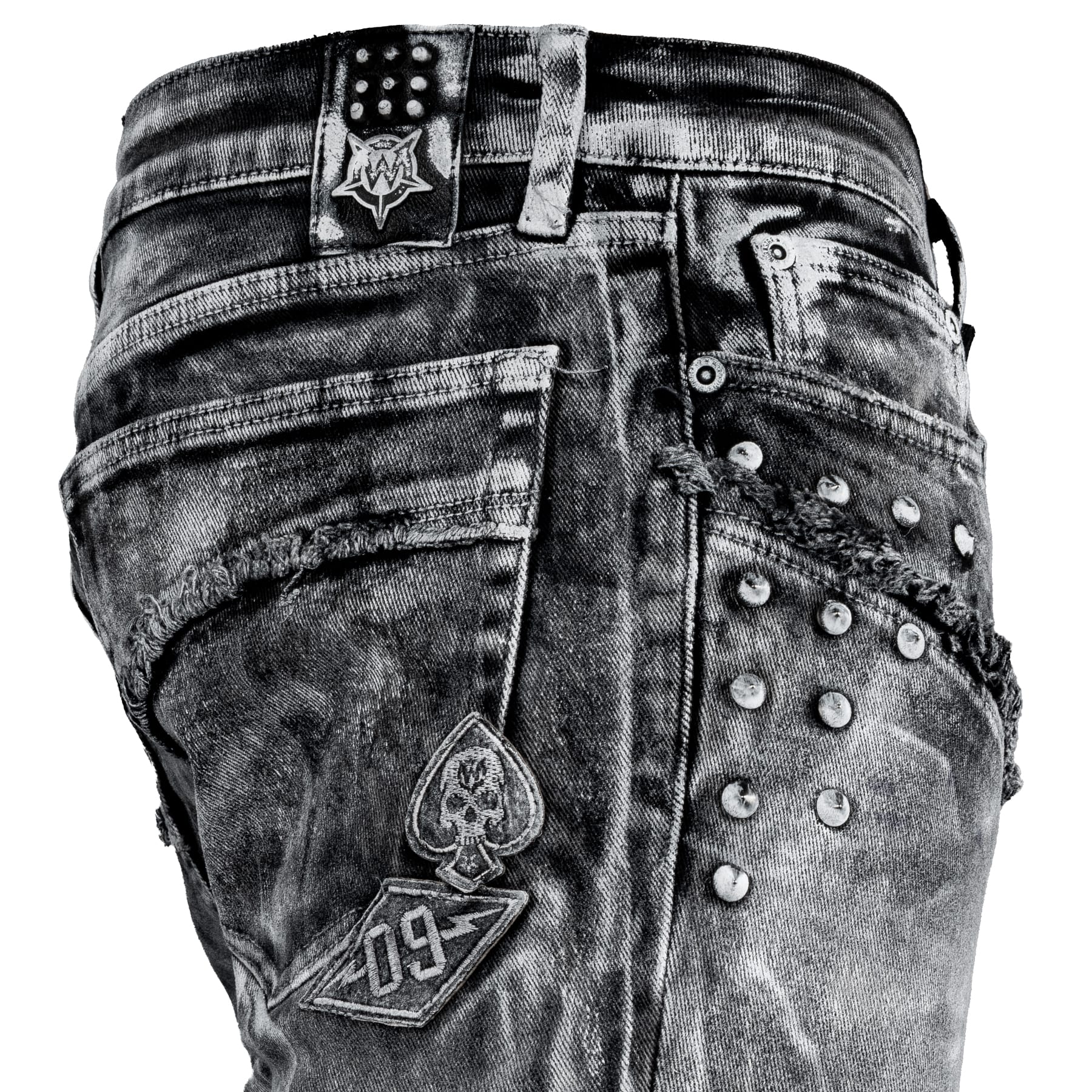 Custom Chop Shop Pants Wornstar Custom Jeans - Cutlass White Alloy Washed - Ready to Ship - Size 36x34