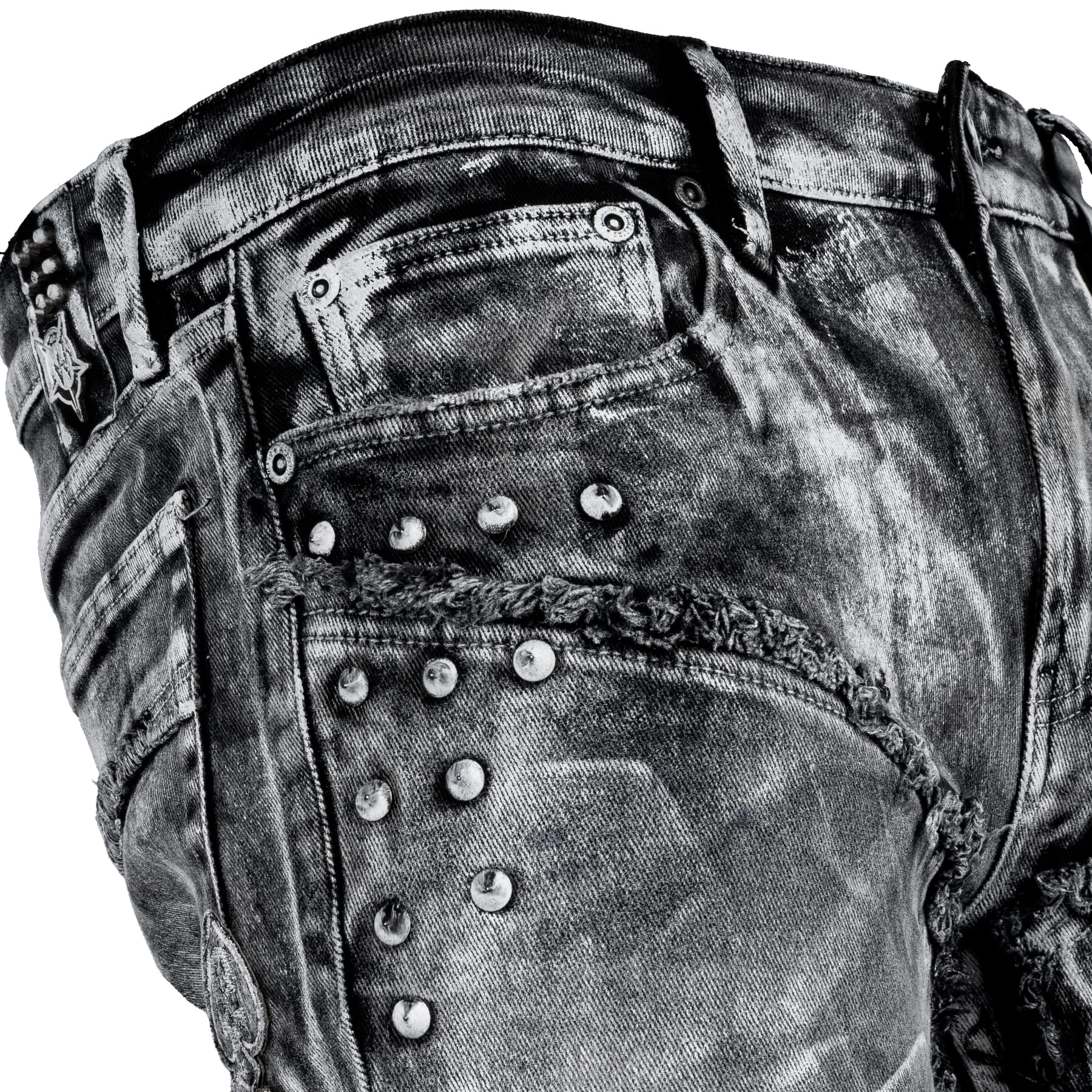 Custom Chop Shop Pants Wornstar Custom Jeans - Cutlass White Alloy Washed - Ready to Ship - Size 36x34